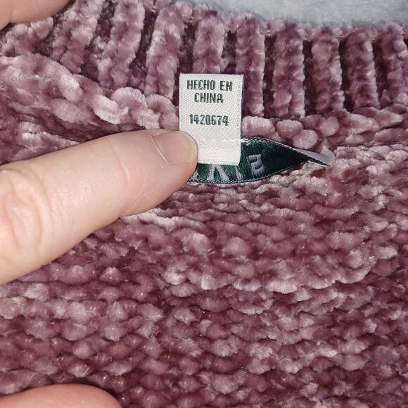 ORVIS Chenille Sweater Womens XXL Mauve Pink Chunky Cozy V-neck Pullover Soft - Picture 5 of 11